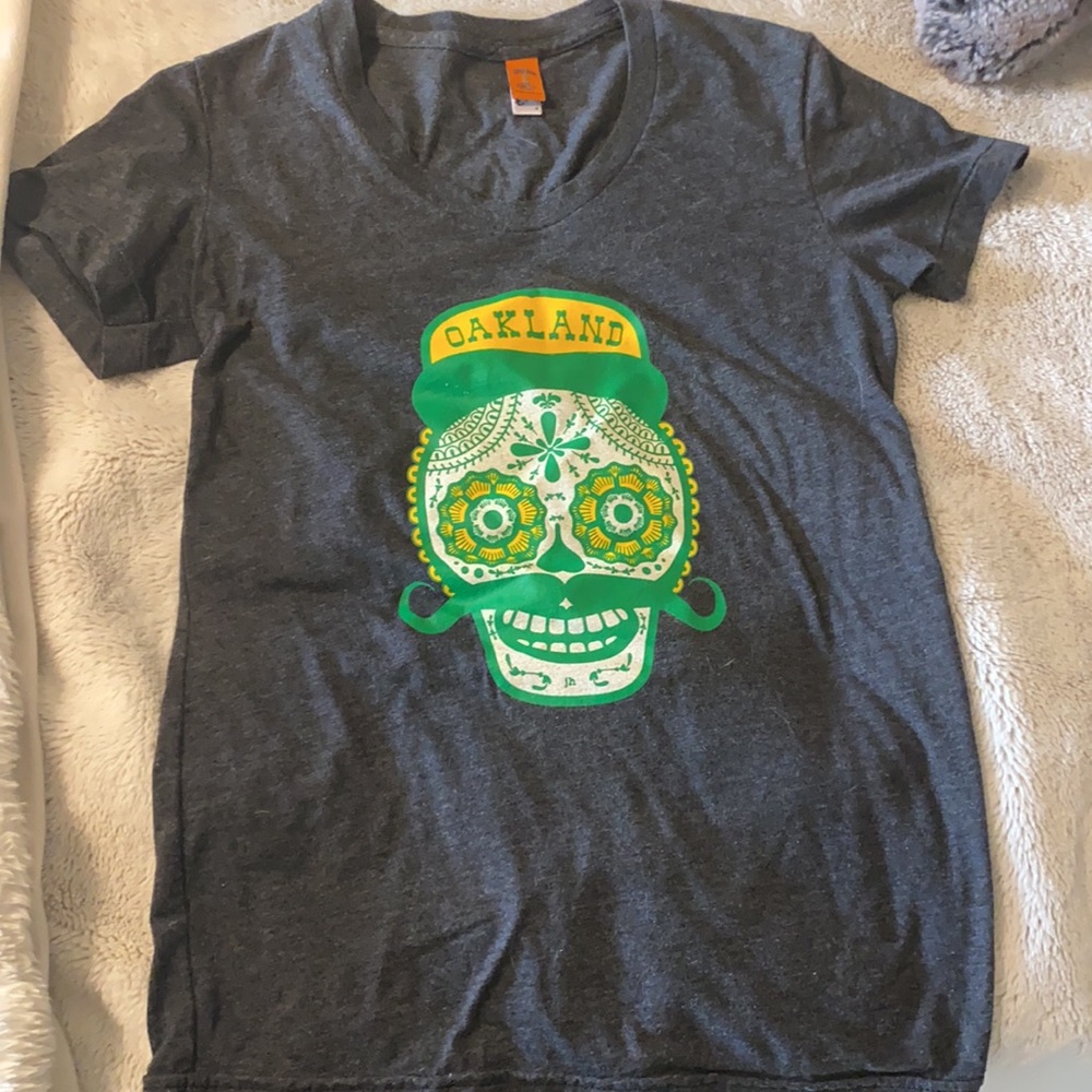 Oaklandish Dia de los Muertos Sugar Skull Oakland A’s Top